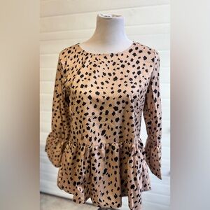 Women’s Animal Print Blouse Size Large NWT MSRP $45 Boutique Brand